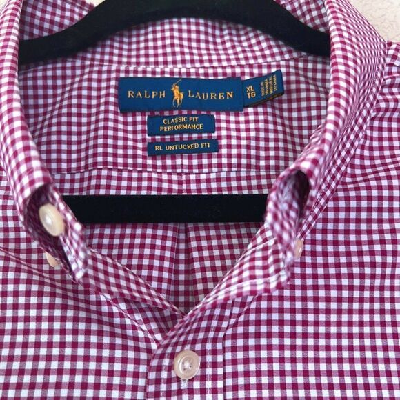 Ralph Lauren Untucked Fit Checkered Gingham Short Sleeve Button Down Size XL - Picture 3 of 5